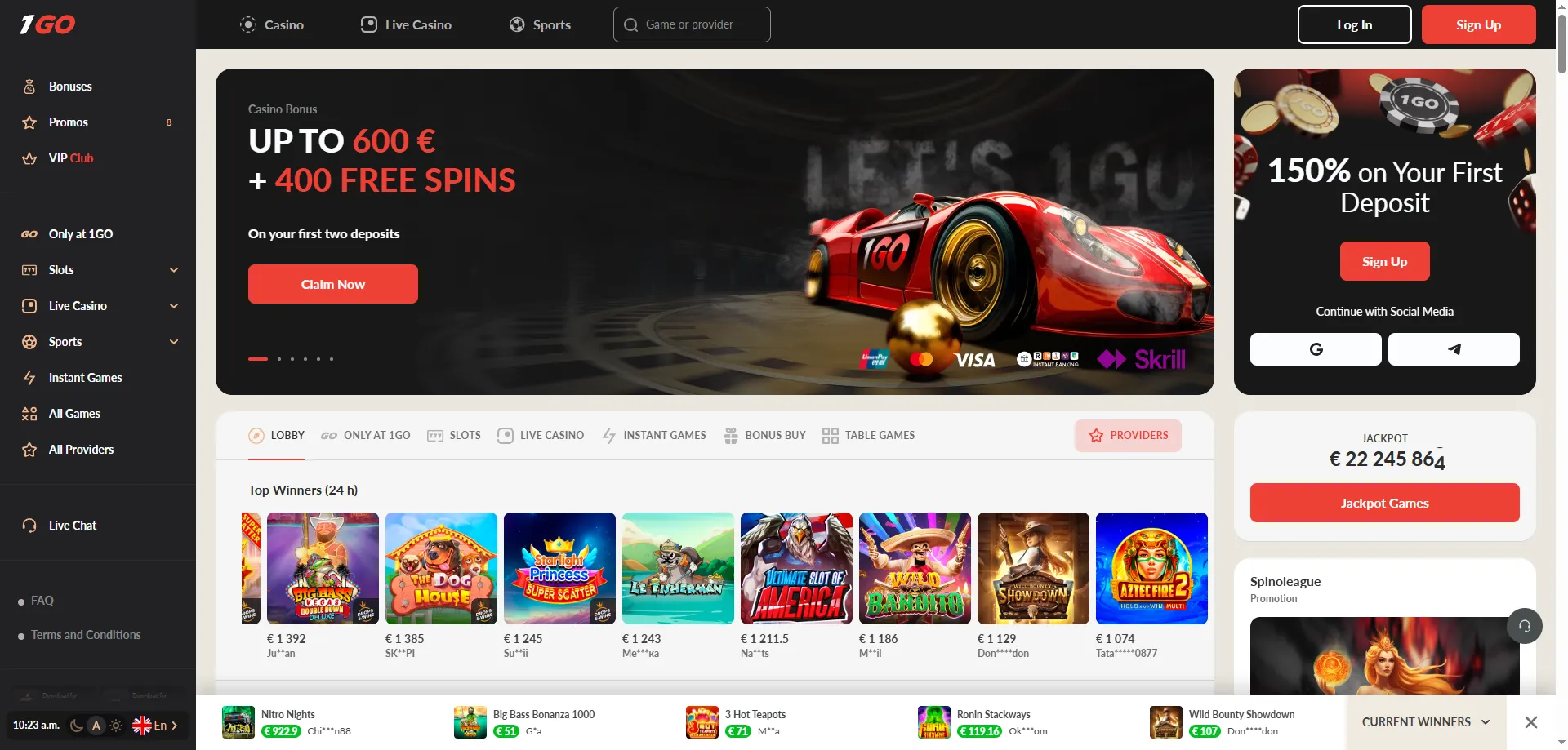 1GO Casino online platform overview — games, bonuses, and fast payments